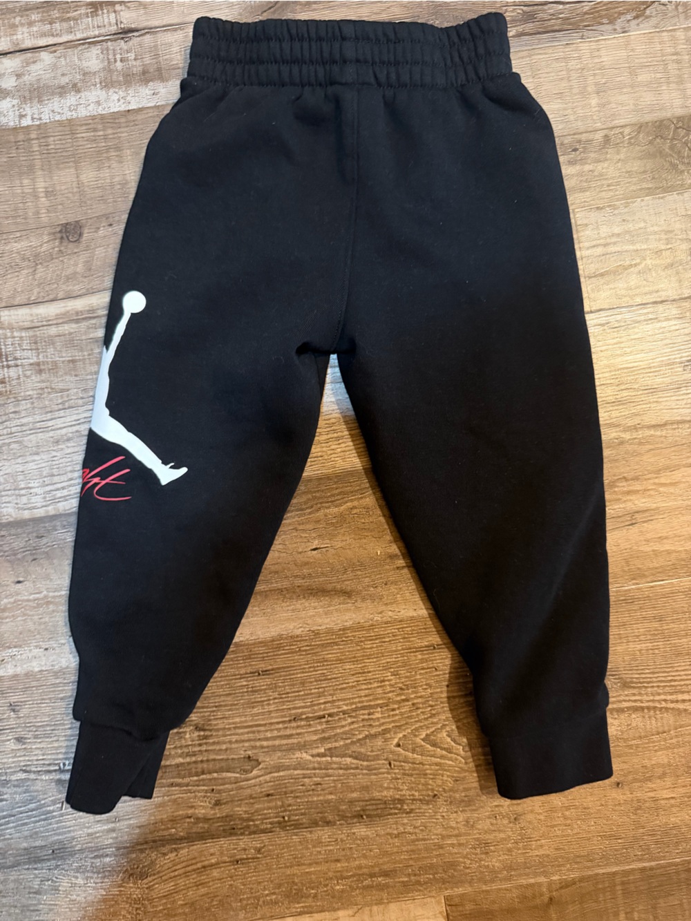 Jordan Black Sweatpants with White Jumpman and Red Script Sz 3t